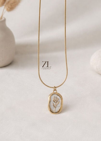 Golden Bloom Pearl Pendant